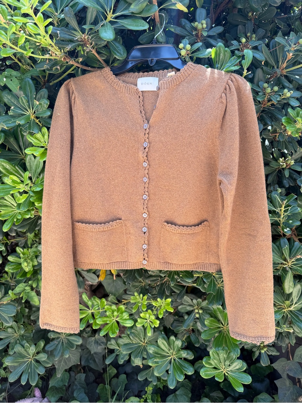 DOEN XS Knit Cardigan in Camel Brown